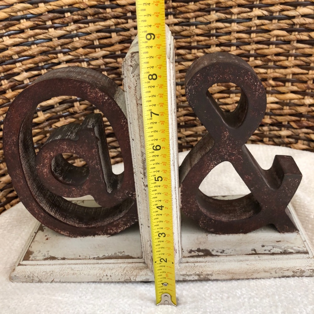 Wood, distressed bookends
